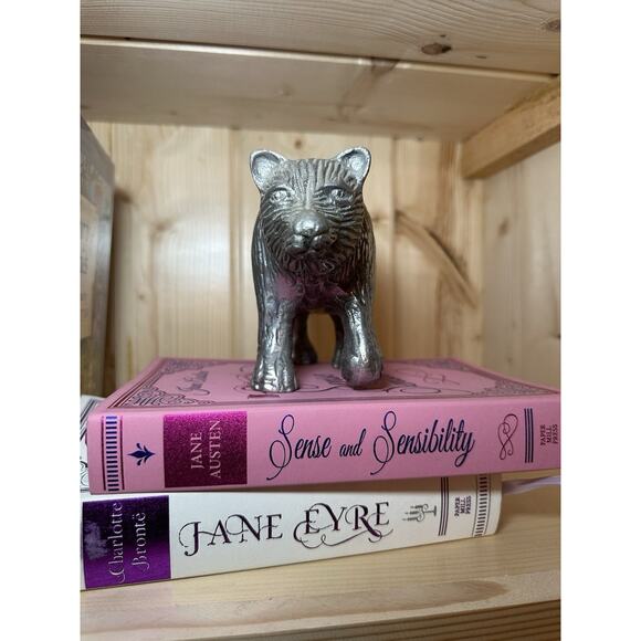 Silver Metal Bear Sculpture Textured Hollow Walking Home Decor Animal Cabin - Picture 2 of 6